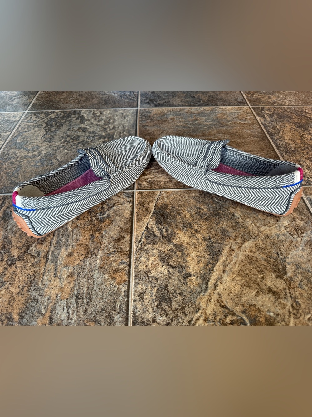 Rothy's The Driver loafers in an Iron Herringbone pattern Women’s size 10